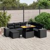vidaXL 8 Piece Garden Sofa Set with Cushions Black Poly Rattan