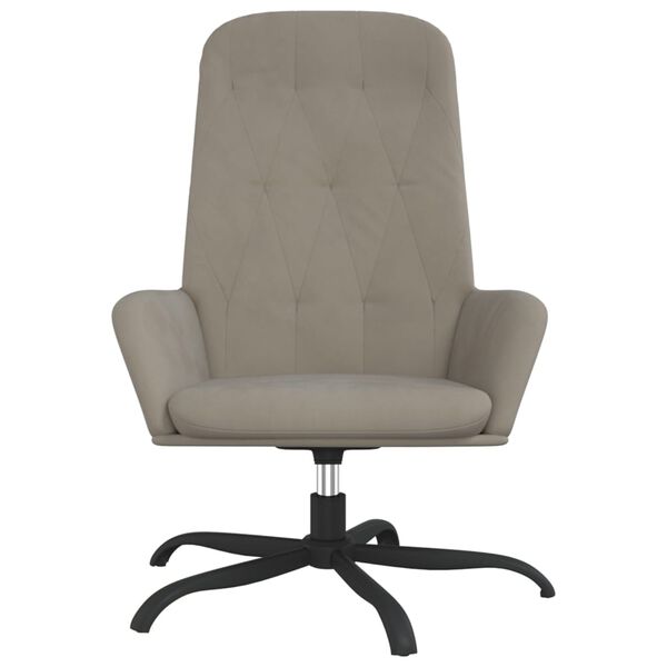 vidaXL Relaxing Chair Light Grey Velvet