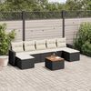 vidaXL 8 Piece Garden Sofa Set with Cushions Black Poly Rattan