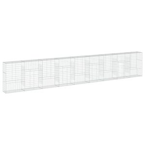 vidaXL Gabion Basket with Cover 900x50x150 cm Galvanised Iron