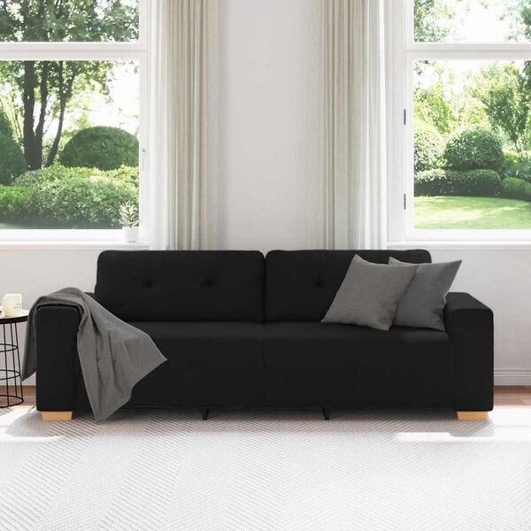 vidaXL 3-Seater Sofa Black 180 cm Fabric
