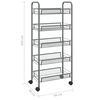 vidaXL 5-Tier Kitchen Trolley Grey 46x26x105 cm Iron