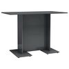 vidaXL Dining Table High Gloss Grey 110x60x75 cm Engineered Wood