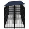 vidaXL Outdoor Dog Kennel with Roof Steel 18.43 m&sup2;