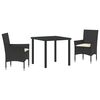 vidaXL Garden Dining Set with Cushion 5 pcs Light Grey Poly Rattan