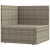 vidaXL Garden Corner Sofa with Cushions Grey Poly Rattan