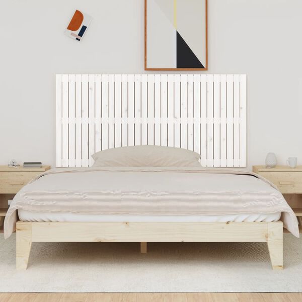 vidaXL Wall Headboard White 185x3x90 cm Solid Wood Pine