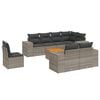 vidaXL 9 Piece Garden Sofa Set with Cushions Grey Poly Rattan