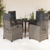 vidaXL 5 Piece Garden Dining Set with Cushions Grey Poly Rattan