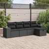 vidaXL 5 Piece Garden Sofa Set with Cushions Black Poly Rattan