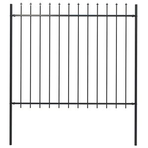 vidaXL Garden Fence "Woerden" with Spear Top Steel 170x150 cm Black