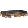 vidaXL Outdoor Sofa Set with Cushion 10 pcs Natural and Anthracite
