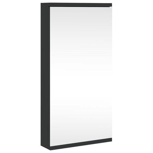 vidaXL Corner Bathroom Mirror Cabinet Black 30x24x60 cm