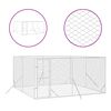 vidaXL Outdoor Dog Kennel Silver 4x4x2 m Galvanised Steel