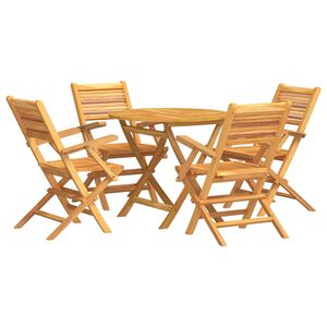 vidaXL Garden Dining Set | Teak | Solid Teak Wood | Medium | Foldable