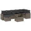 vidaXL 8 Piece Garden Sofa Set with Cushions Grey Poly Rattan
