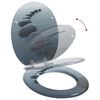vidaXL WC Toilet Seats 2 pcs with Soft Close Lids MDF Stones Design