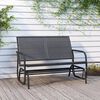 vidaXL Garden Glider Bench Black 120.5x76x86.5 cm Textilene&Steel
