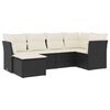 vidaXL 6 Piece Garden Sofa Set with Cushions Black Poly Rattan