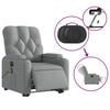 vidaXL Electric Stand up Massage Recliner Chair Light Grey Fabric