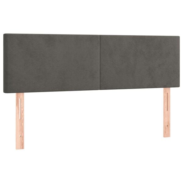 vidaXL Headboards Dark Grey 144x5x78/88 cm Velvet
