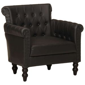vidaXL Armchair Black Real Goat Leather