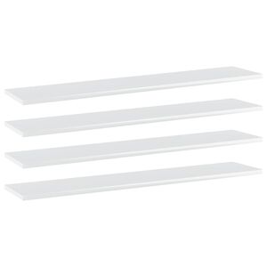 vidaXL Bookshelf Boards 4 pcs High Gloss White 100x20x1.5 cm Engineered Wood