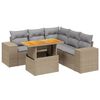 vidaXL 6 Piece Garden Sofa Set with Cushions Beige Poly Rattan