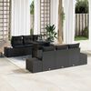 vidaXL Sofa Set with Cushion Height Adjustable 7 pcs Black Poly Rattan