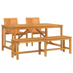 vidaXL Garden Dining Set 4 pcs Brown Solid Acacia Wood