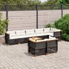 vidaXL 9 Piece Garden Sofa Set with Cushions Black Poly Rattan
