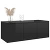 vidaXL TV Cabinet High Gloss Black 80x34x30 cm Engineered Wood