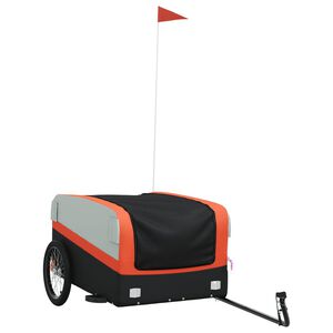 vidaXL Bike Trailer Black and Orange 45 kg Iron