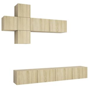 vidaXL TV Cabinet Set | Sonoma oak | Engineered wood | Large | TV Cabinet Set