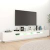 vidaXL TV Cabinet with LED Lights White 260x35x40 cm