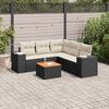 vidaXL 6 Piece Garden Sofa Set with Cushions Black Poly Rattan