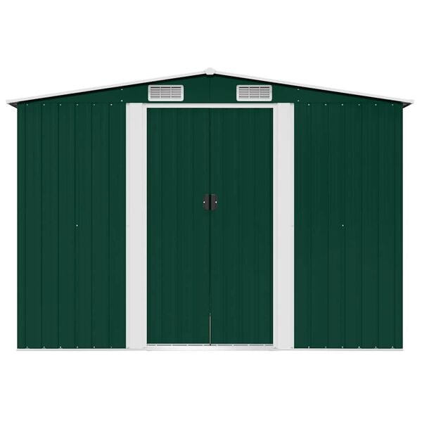 vidaXL Garden Storage Shed Green Metal 257x205x178 cm