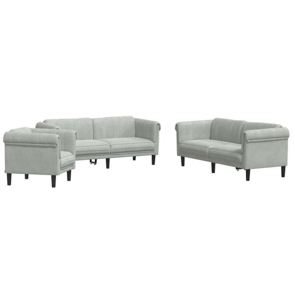 vidaXL 2 Piece Sofa Set Black Velvet