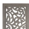 vidaXL Hand carved 3-Panel Room Divider Grey 120x165 cm Solid Mango Wood