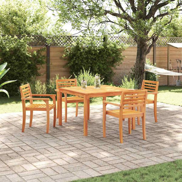 vidaXL Garden Dining Set 5 pcs Brown Solid acacia wood