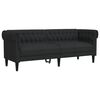 vidaXL 3 Piece Sofa Set Black Fabric