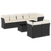 vidaXL 9 Piece Garden Sofa Set with Cushions Black Poly Rattan
