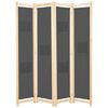 vidaXL 4-Panel Room Divider Grey 160x170x4 cm Fabric