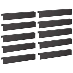 vidaXL Garden Cover Profile 10 pcs 100 x 10 x 15 cm Steel Black