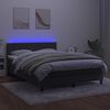 vidaXL Box Spring Bed with Mattress&LED Dark Grey 137x187 cm Double Size Velvet
