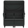 vidaXL Garden Sofa 2-Seater with Canopy and Stools Black Poly Rattan