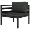 vidaXL Sectional Corner Sofa 1 pc with Cushions Aluminium Anthracite