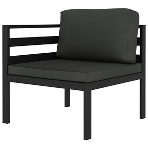 vidaXL Sectional Corner Sofa 1 pc with Cushions Aluminium Anthracite