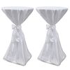 vidaXL Table Cover White 70 cm with Ribbon 2 pcs