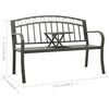 vidaXL Garden Bench with a Table 125 cm Steel Grey